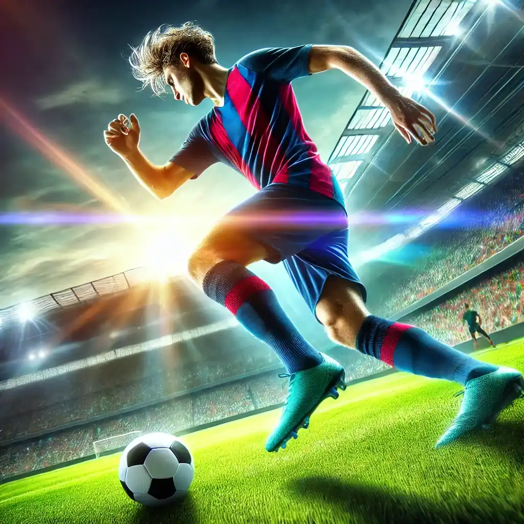 Football player with ball